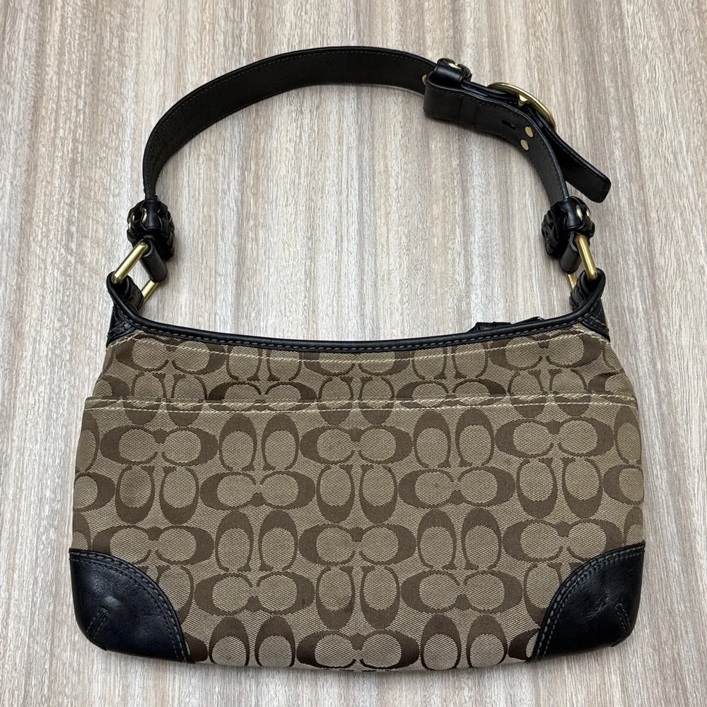 Coach Bleeker Hobo Shoulder Bag # 11431 Leather Corner Brass Buckle Y2K